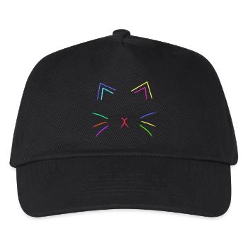 Cat Face Retro 80's Vintage 90's Cat Cats - Kids’ Baseball Cap - black - Front