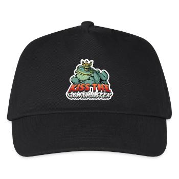 Kiss the Gamemaster Frosch RPG Shirt - Kinder Basecap - Schwarz - Vorne