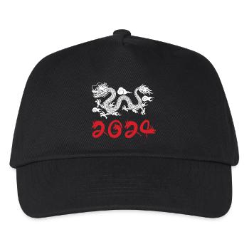 Jahr des Drachen 2024 - Kinder Basecap - Schwarz - Vorne