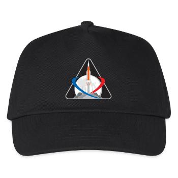 NASA Logo Sur La Poitrine Avec La Lune Et La Fusée - Casquette de baseball Enfant - noir - Devant
