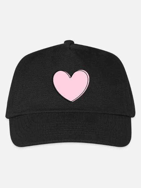 rosarotes Herz Herz rosa Geschenk Valentinstag - Kinder Basecap - Schwarz