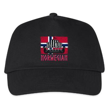 Norwegen Norwegischer Wikinger Wikinger Spaß Walhalla Odin - Kinder Basecap - Schwarz - Vorne