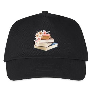 Flowery books - Kids’ Baseball Cap - black - Front