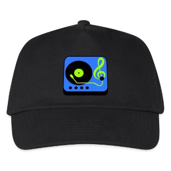 Musik Notenschlüssel Note Mischpult Party Vinyl - Kinder Basecap - Schwarz - Vorne