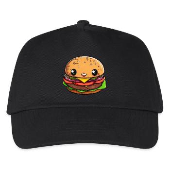 Funny Burger Comic - Kids’ Baseball Cap - black - Front