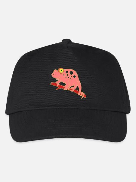 Chamaeleon tier - Kinder Basecap - Schwarz