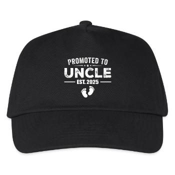 Promoted To Uncle Est 2025 Funny For New Uncle - Kids’ Baseball Cap - black - Front
