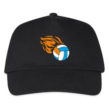 Fliegender flammender Volleyball - Kinder Basecap - Schwarz - Vorne