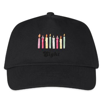 8e anniversaire bougie - Casquette de baseball Enfant - noir - Devant