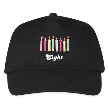 8e anniversaire bougie - Casquette de baseball Enfant - noir - Devant
