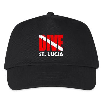 Dive St. Lucia - Diver Down Flag Scuba Diving - Kids’ Baseball Cap - black - Front