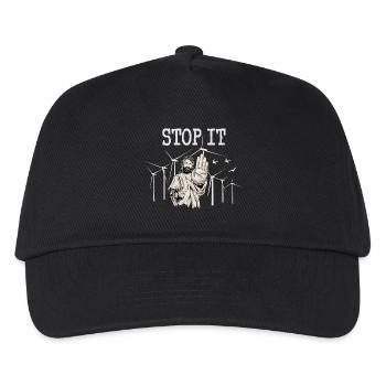 Stop à l’énergie éolienne - Jésus contre l’énergie éolienne - Casquette de baseball Enfant - noir - Devant