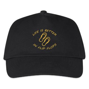 LIFE IS BETTER IN FLIP FLOPS - Kinder Basecap - Schwarz - Vorne