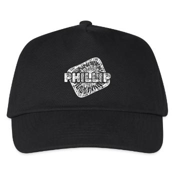 Phillip als Geburt - Kinder Basecap - Schwarz - Vorne