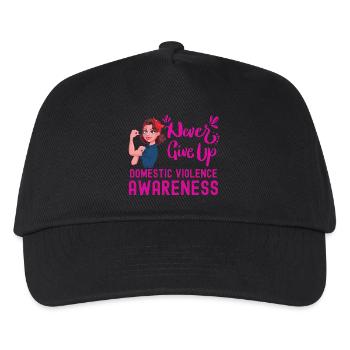 Never give up domestic violence awareness - Kids’ Baseball Cap - black - Front