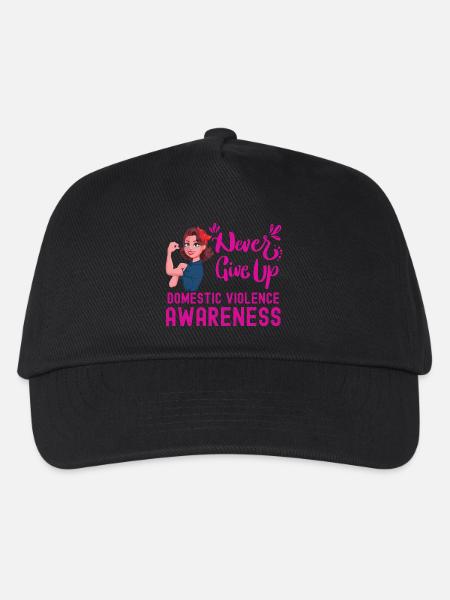 Never give up domestic violence awareness - Kids’ Baseball Cap - black