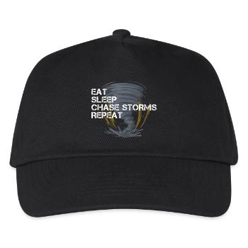 Eat Sleep Chase Storms Repeat Sturmjäger Unwetter - Kinder Basecap - Schwarz - Vorne
