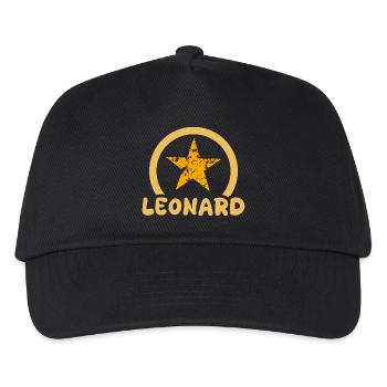 Geschenk für Leonard - Kinder Basecap - Schwarz - Vorne
