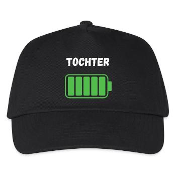 Tochter - Voller Akku - Kinder Basecap - Schwarz - Vorne