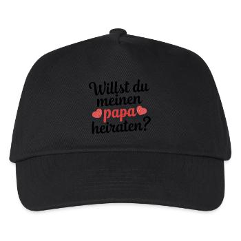 Willst du meinen Papa heiraten? - Kinder Basecap - Schwarz - Vorne