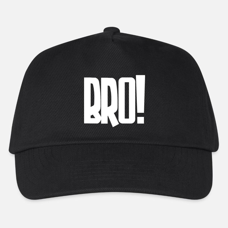 Bro! Großes Blockbuchstaben-Statement - Kinder Basecap - Schwarz