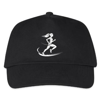 Runner Drawing - Kids’ Baseball Cap - black - Front