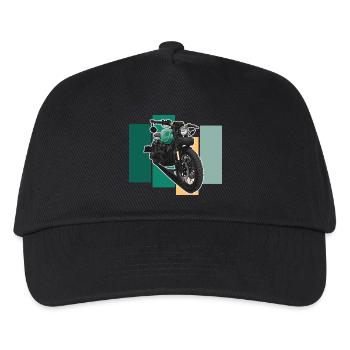 Bobber // Custom // Motorrad - Kinder Basecap - Schwarz - Vorne