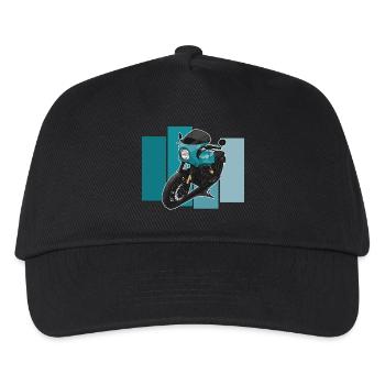 Bobber // Custom // Motorrad - Kinder Basecap - Schwarz - Vorne