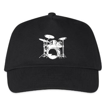 Drumkit Drawing - Kids’ Baseball Cap - black - Front