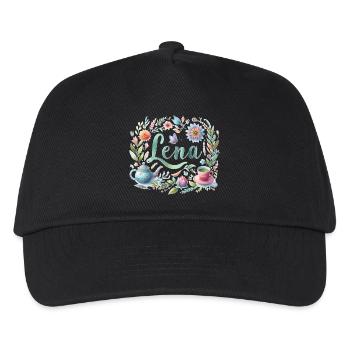 Lena Name Vorname Watercolor - Kinder Basecap - Schwarz - Vorne