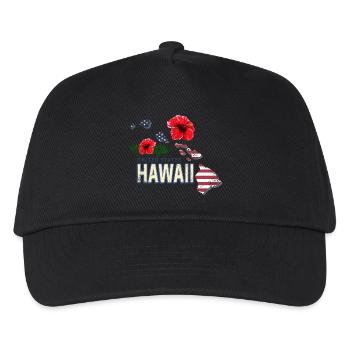 Hawaï États-Unis Carte murale rétro Vintage - Casquette de baseball Enfant - noir - Devant