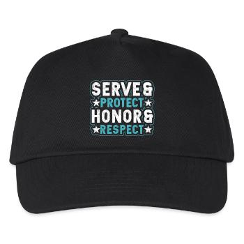 Police Officer Serve Protect Honor And Respect - Kids’ Baseball Cap - black - Front