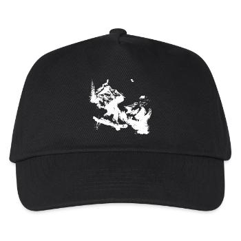 Snowboarding Grafik - Kinder Basecap - Schwarz - Vorne