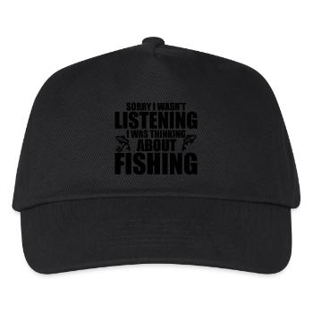 I Wasn't Listening I Was Thinking About Fishing - Casquette de baseball Enfant - noir - Devant