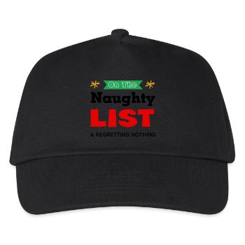 On The Naughty List & Regretting Nothing - Kids’ Baseball Cap - black - Front