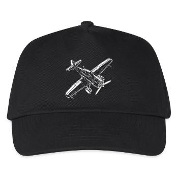Propeller plane - Kids’ Baseball Cap - black - Front