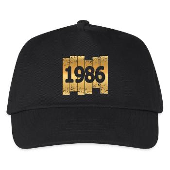 Gold-coloured 1986 - Kids’ Baseball Cap - black - Front