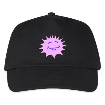 Bright Sun Funny Face Smile Comic Cartoon - Kids’ Baseball Cap - black - Front