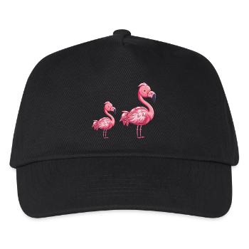 Flamingo Comic - Kids’ Baseball Cap - black - Front