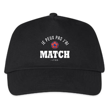Je peux pas j ai Match football Lyon - Casquette de baseball Enfant - noir - Devant