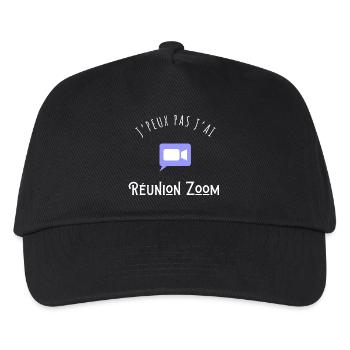 Ich kann kein Zoom-Meeting abhalten - Kinder Basecap - Schwarz - Vorne