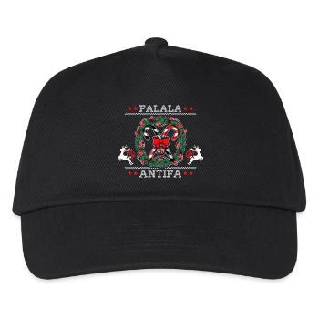 Ugly Christmas Sweater: FALALA ANTIFA! - Kids’ Baseball Cap - black - Front