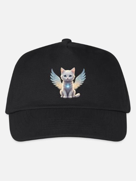 Engels-Katze - Kinder Basecap - Schwarz