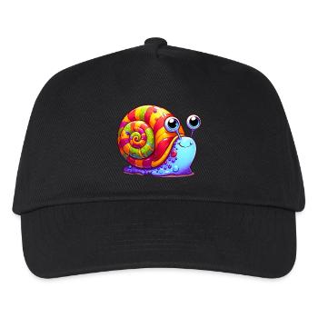 Schnecke - Kinder Basecap - Schwarz - Vorne