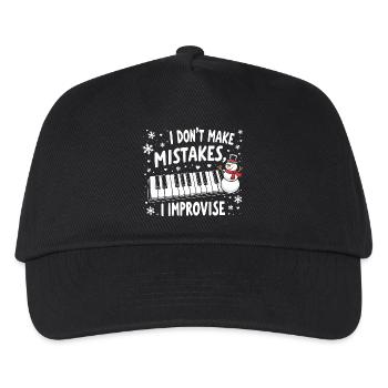 t shirt piano - pianist - Kinder Basecap - Schwarz - Vorne