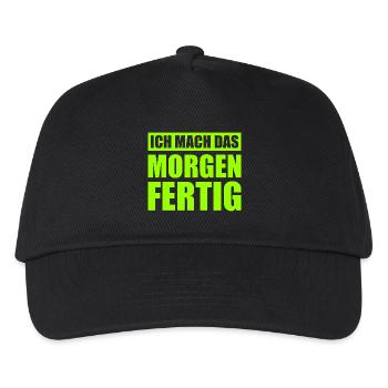Ich Mach Das Morgen Fertig - Kinder Basecap - Schwarz - Vorne
