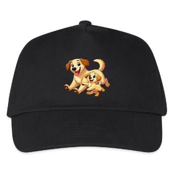Labrador mother and child frolicking - Kids’ Baseball Cap - black - Front