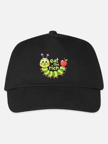 Eat The Rich Hungry Cute Caterpillar Worm - Kinder Basecap - Schwarz