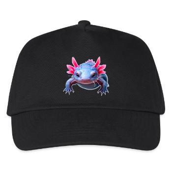 Axolotl aquatic pink highlights gentle amphibian - Kinder Basecap - Schwarz - Vorne