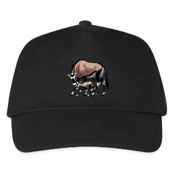 Oryx antelope with young - Kids’ Baseball Cap - black - Front